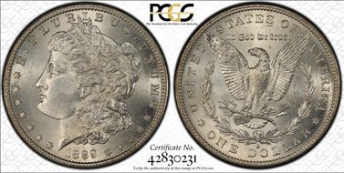 1889-S $1 MS65+