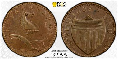 1786 NJ 1/2P Maris 20-N, Drunken Diecutter MS64BN