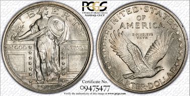 1917 25C Type 1 MS65FH