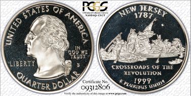 1999-S 25C New Jersey Silver PR69DCAM