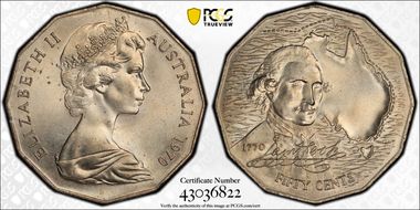 1970 50C Captain Cook MS65