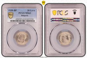 1930-BP 20 Leva KM-41  Ag MS63