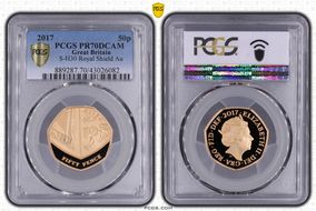 2017 50p S-H30 Royal Shield Au PR70DCAM