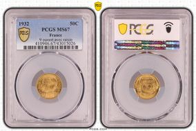 1932 50C 9 ouvert avec raisin MS67