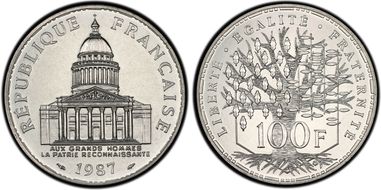 1987 100 Fr Pantheon Gad-898 PL68