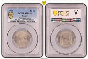 1946 10 Fr Rameaux courts Gad-810a F-361A MS65+