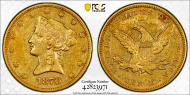 1870-CC $10 XF45