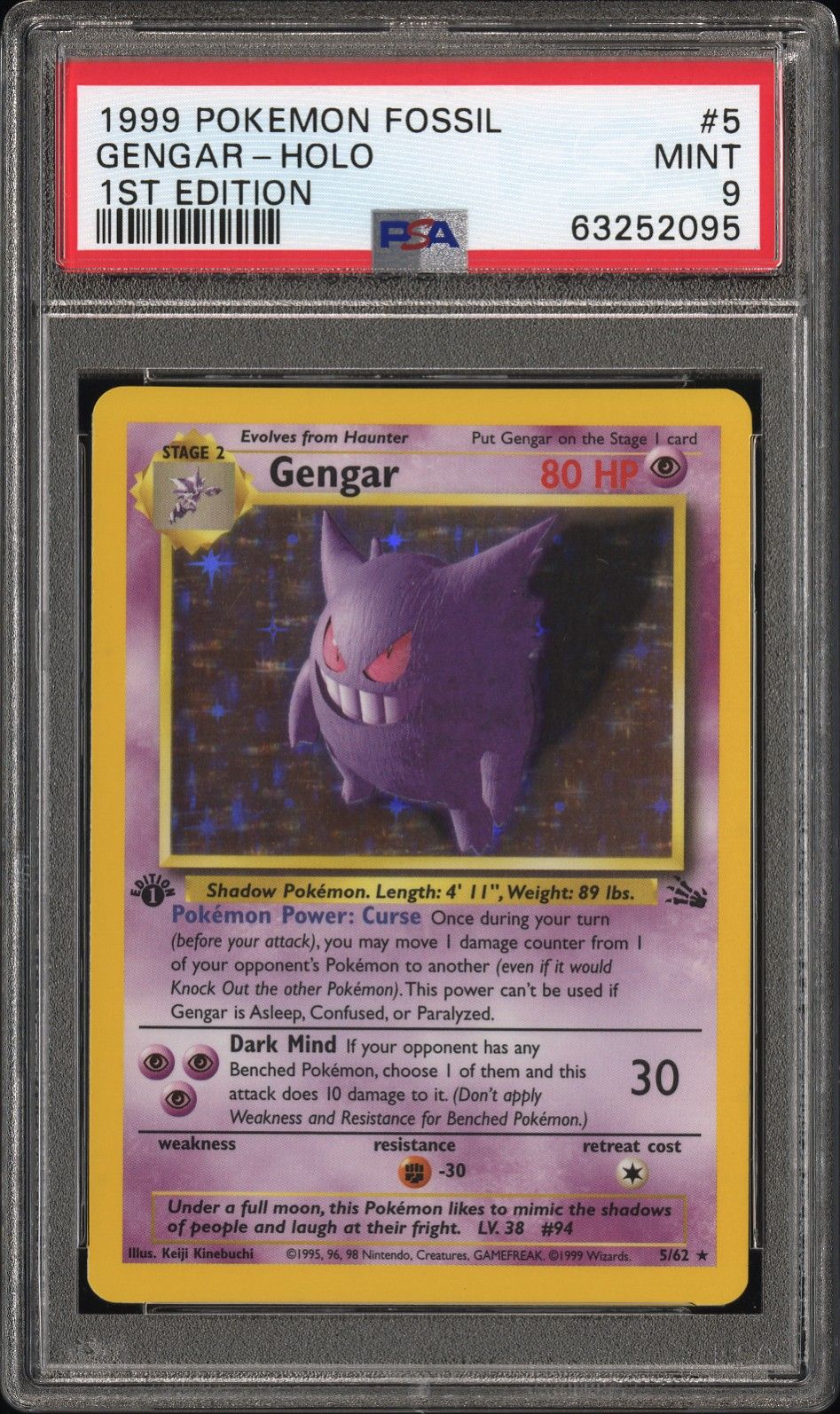 Pokemon Holo Gengar front