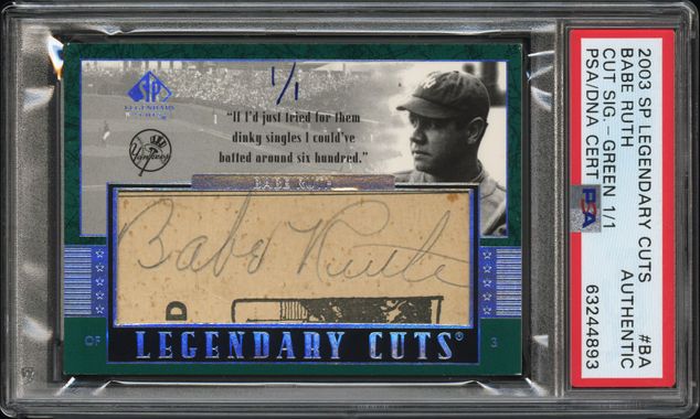 Lot Detail - 2003 UD SP Legendary Cuts Green Autograph #BA Babe