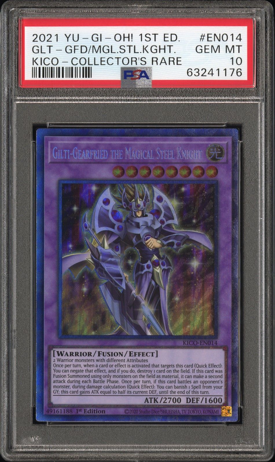 2021 Yu-Gi-Oh! YU-GI-OH! KING'S COURT KICO-COLLECTOR'S RARE #EN014 Glt-Gfd/Mgl.Stl.Kght. front