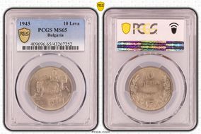 1943 10 Leva KM-40b MS65