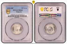 1930-BP 20 Leva KM-41  Ag MS63