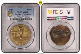 1934 Medal Labor Day Brass MS62