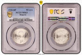 1930-BP 50 Leva KM-42  Ag MS63