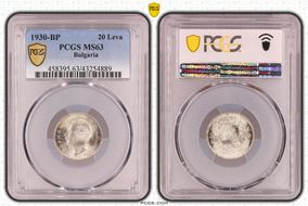 1930-BP 20 Leva KM-41  Ag MS63
