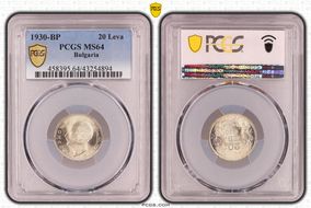 1930-BP 20 Leva KM-41  Ag MS64