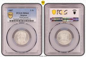 1887 1 Fr With period MS64