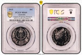 2015 50C Longest Reigning Monarch MS69