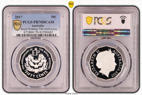 2017 50C Royal Wedding 70th Ann. Ag PR70DCAM