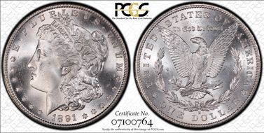 1891-S $1 MS66+