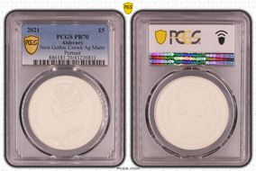 2021 £5 New Gothic Crown Ag Matte Portrait PR70