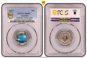 2017 10C Planetary Coins Earth Colorized MS69