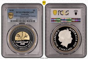 2018 $5 XXI Commonwealth Games  Gold Coast PR69DCAM