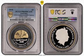 2018 $5 XXI Commonwealth Games  Gold Coast PR69DCAM