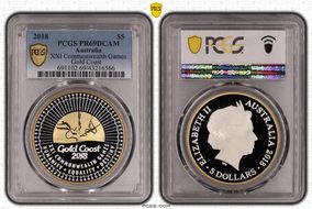 2018 $5 XXI Commonwealth Games  Gold Coast PR69DCAM