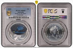 2021 $1 Shark in the Stars Colorized MS69