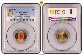 2018-C $2 Armistice Centenary Colorized MS69