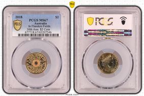 2018 $2 In Flanders Fields Colorized 30th Ann. $2 Coin MS67