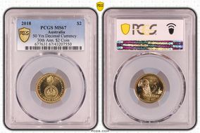 2018 $2 50 Yrs Decimal Currency 30th Ann. $2 Coin MS67