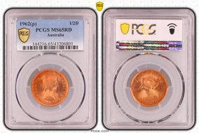 1962 Y. (p) 1/2D MS65RD