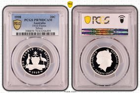 1998 20C 1910 Florin Silver PR70DCAM