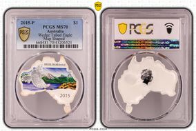 2015-P $1 Wedge Tailed Eagle Map Shaped MS70