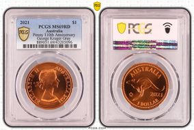 2021 $1 Penny 110th Anniversary  George Kruger Gray MS69RD