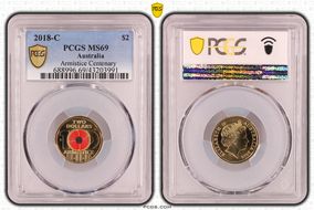 2018-C $2 Armistice Centenary Colorized MS69