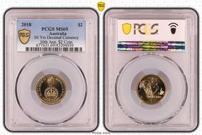 2018 $2 50 Yrs Decimal Currency 30th Ann. $2 Coin MS69