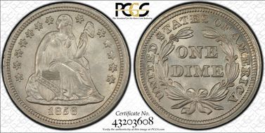 1856 10C Small Date MS66