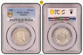 1910 2 Leva KM-29  Ag AU53