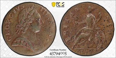 '1778' 1/2P Machin's, Vlack 11-78A AU58BN