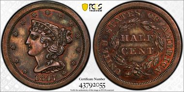 1847 1/2C Original PR55BN