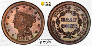 1848 1/2C Restrike PR66RB