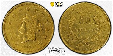 1855 $50 Wass, Molitor & Co. XF40