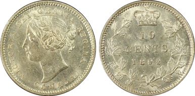 1892 10C Obv 5 Wide 1/1 MS62