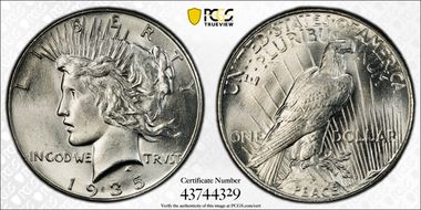 1935 $1 MS66+ 