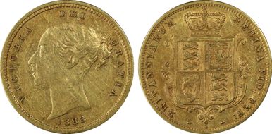 1883-S 1/2 Sov S-3862D Cross not Buried XF45