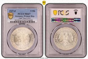 1927-F 5 Mk Oak Tree J-331 MS67