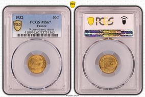 1932 50C 9 ouvert avec raisin MS67